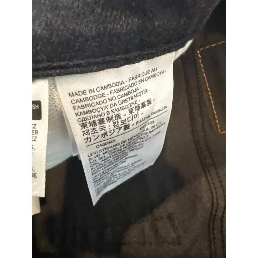 Levi's 511 Slim Fit Jeans Men's 36x30 Black Stretch Denim Regular Tapered Defect